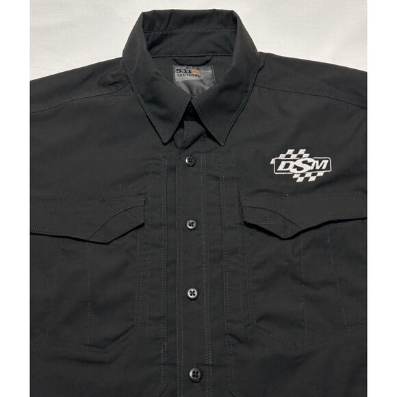 5.11 Tactical DSR Racing Mens Short Sleeve Button Shirt Size Small 5 11 Black - Picture 3 of 12